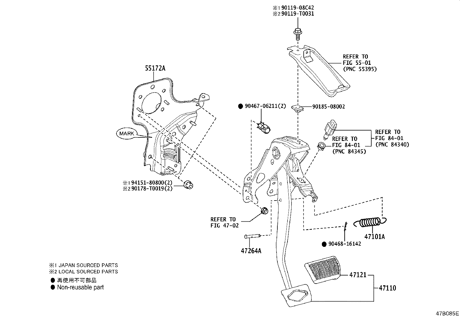 47110-F4110 SUPPORT ASSY, BRAKE PEDAL product image