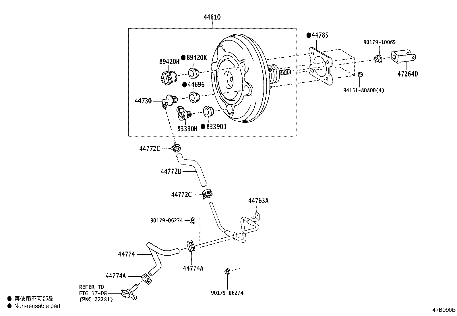 44772-58040 HOSE, CHECK VALVE TO BRAKE BOOSTER product image