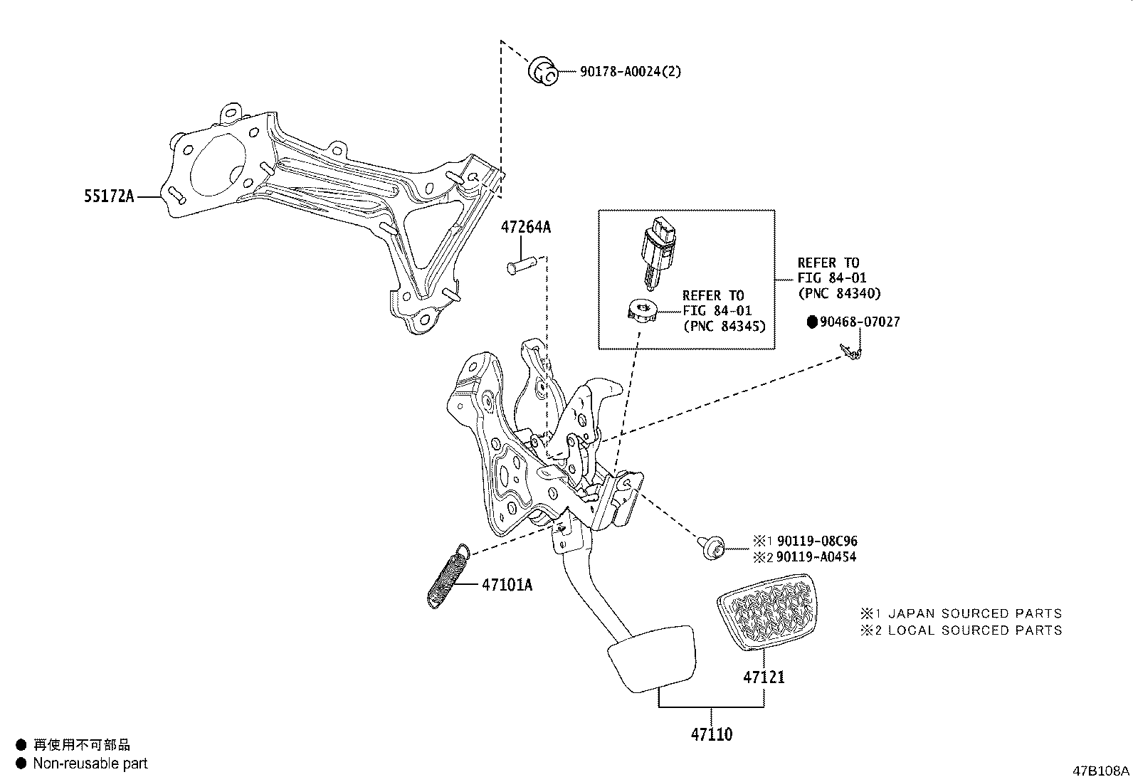 47110-06310 SUPPORT ASSY, BRAKE PEDAL product image