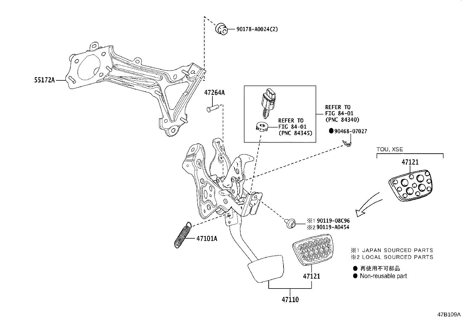 Toyota 47110-07060 SUPPORT ASSY, BRAKE PEDAL