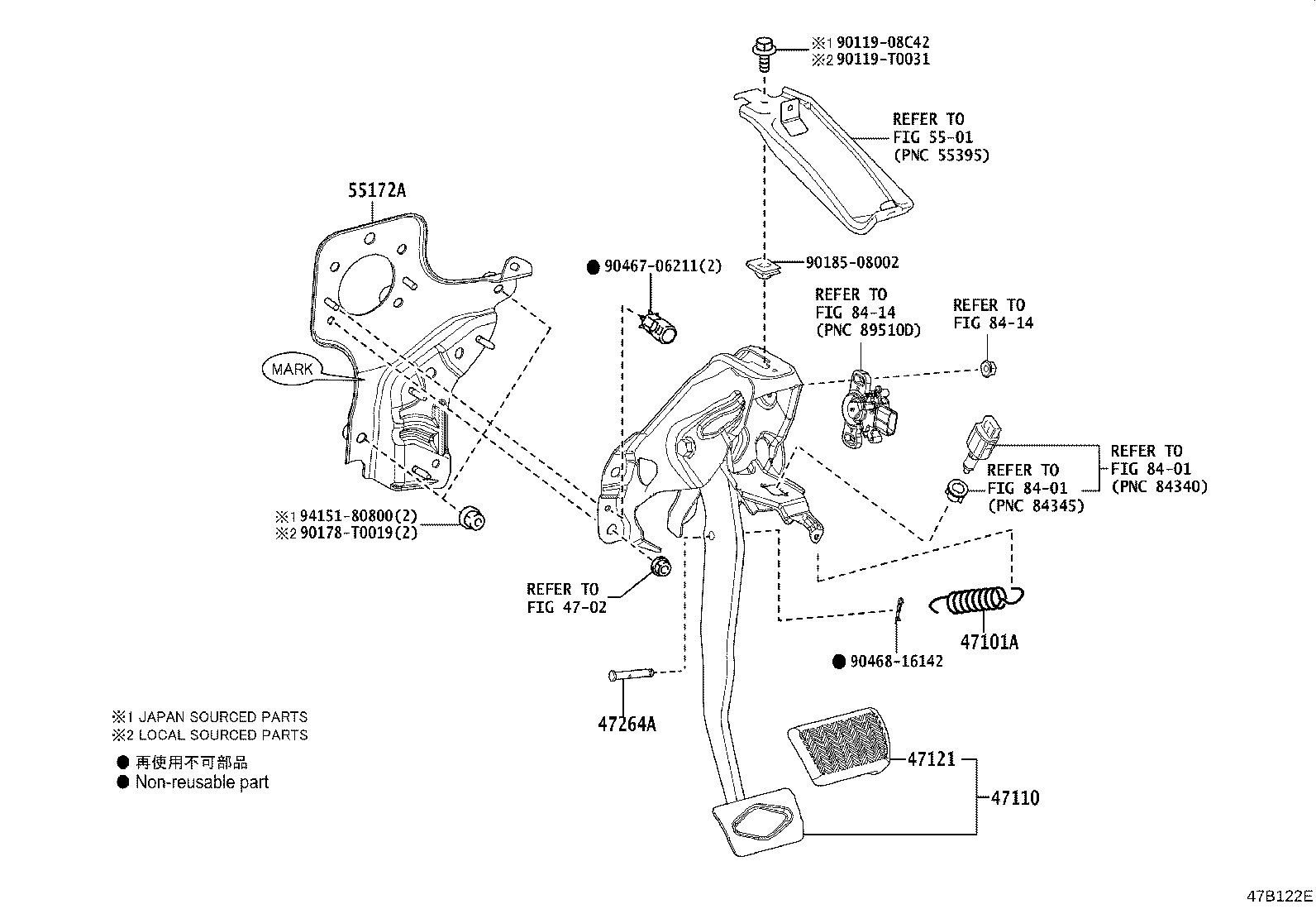 47110-F4110 SUPPORT ASSY, BRAKE PEDAL product image