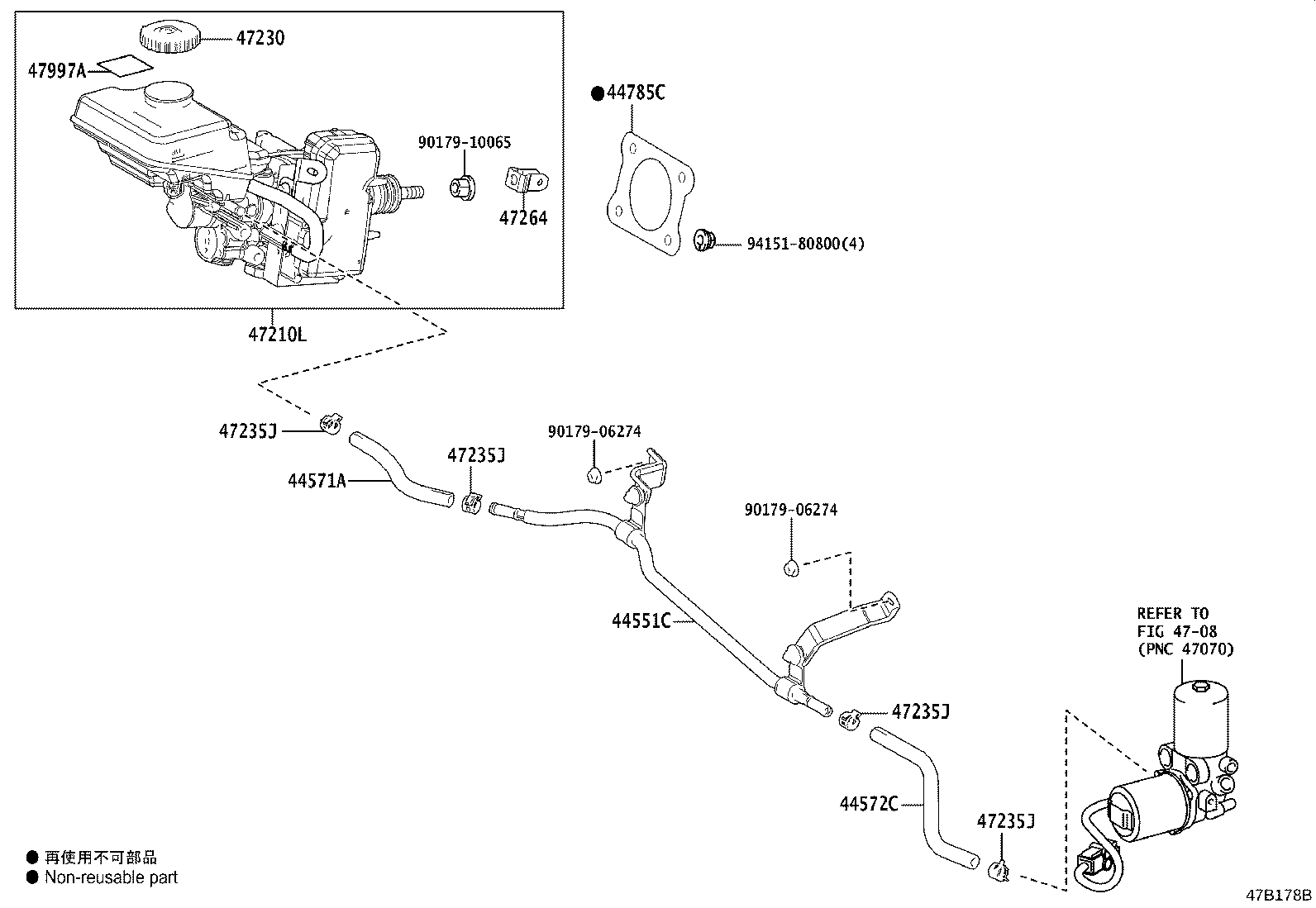 44551-33080 TUBE, BRAKE ACTUATOR, NO.1 product image