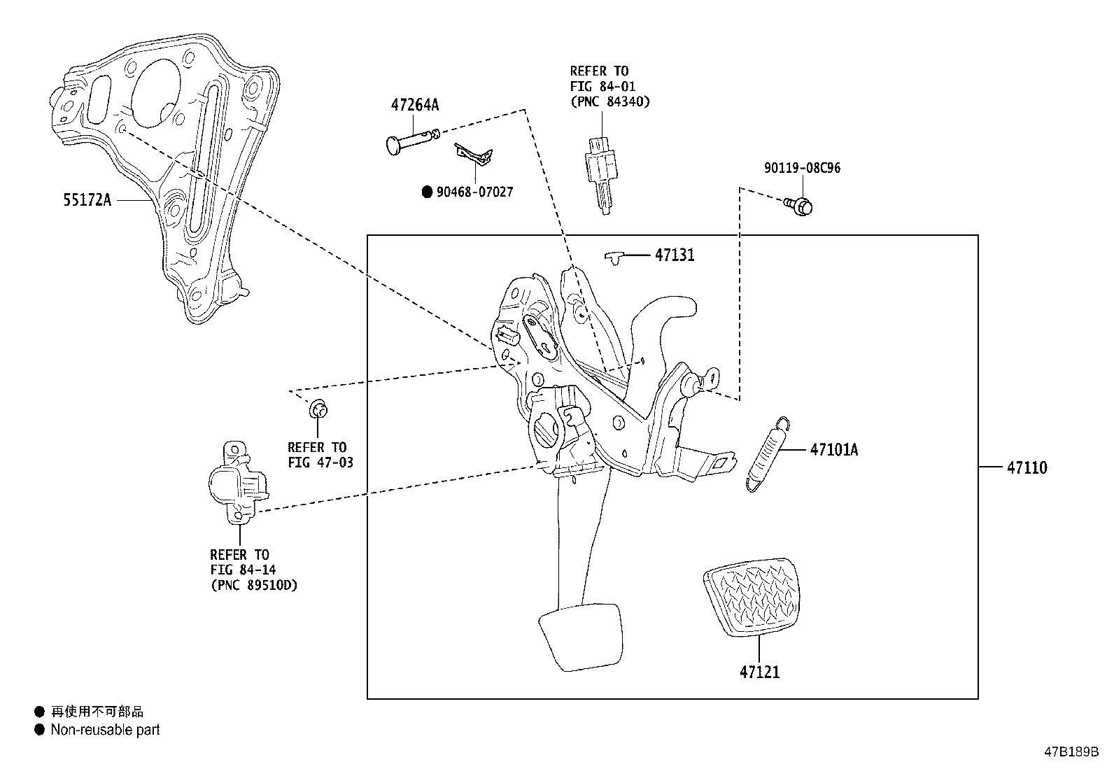 47110-50172 SUPPORT ASSY, BRAKE PEDAL product image
