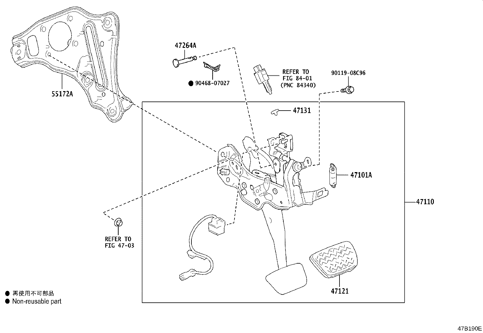 47110-50172 SUPPORT ASSY, BRAKE PEDAL product image