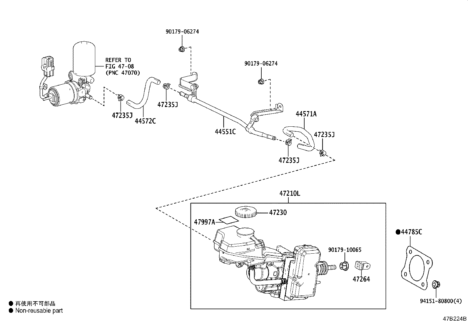 44551-33080 TUBE, BRAKE ACTUATOR, NO.1 product image