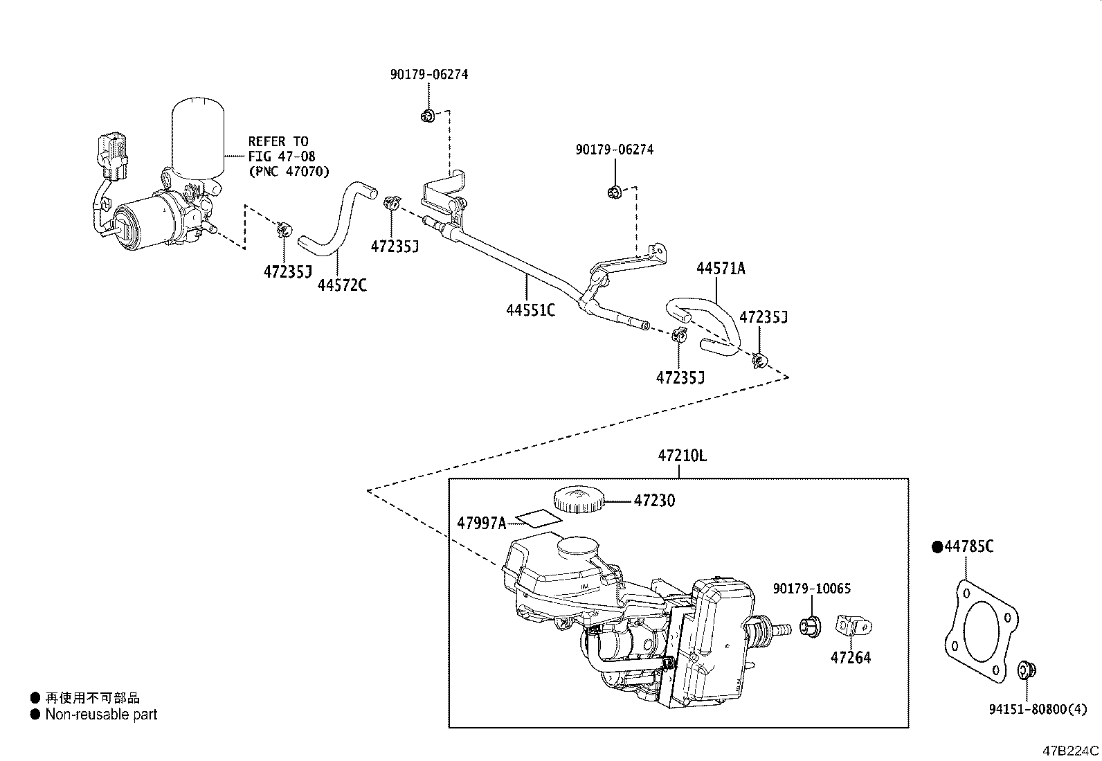 Toyota 47050-33B80 BRAKE BOOSTER ASSY, W/MASTER CYLINDER