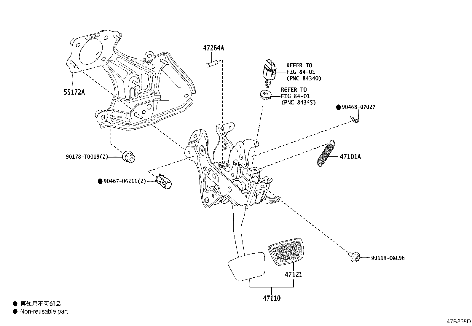 47110-06360 SUPPORT ASSY, BRAKE PEDAL product image