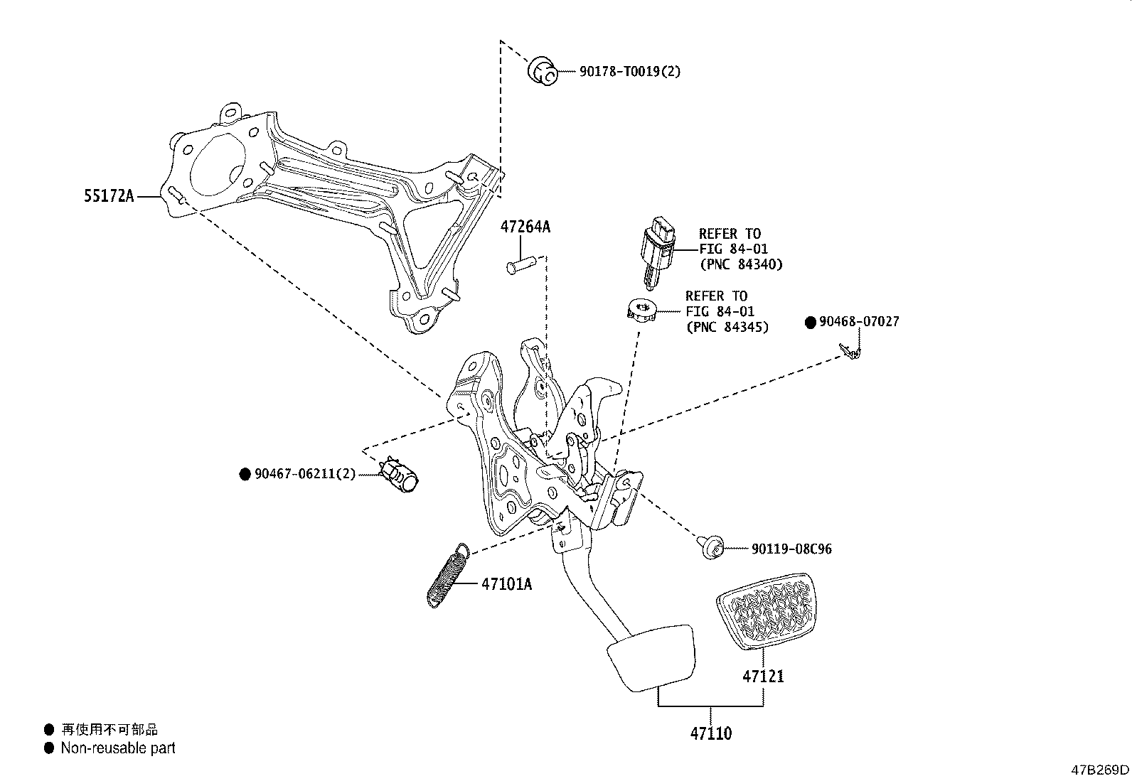 47110-06360 SUPPORT ASSY, BRAKE PEDAL product image