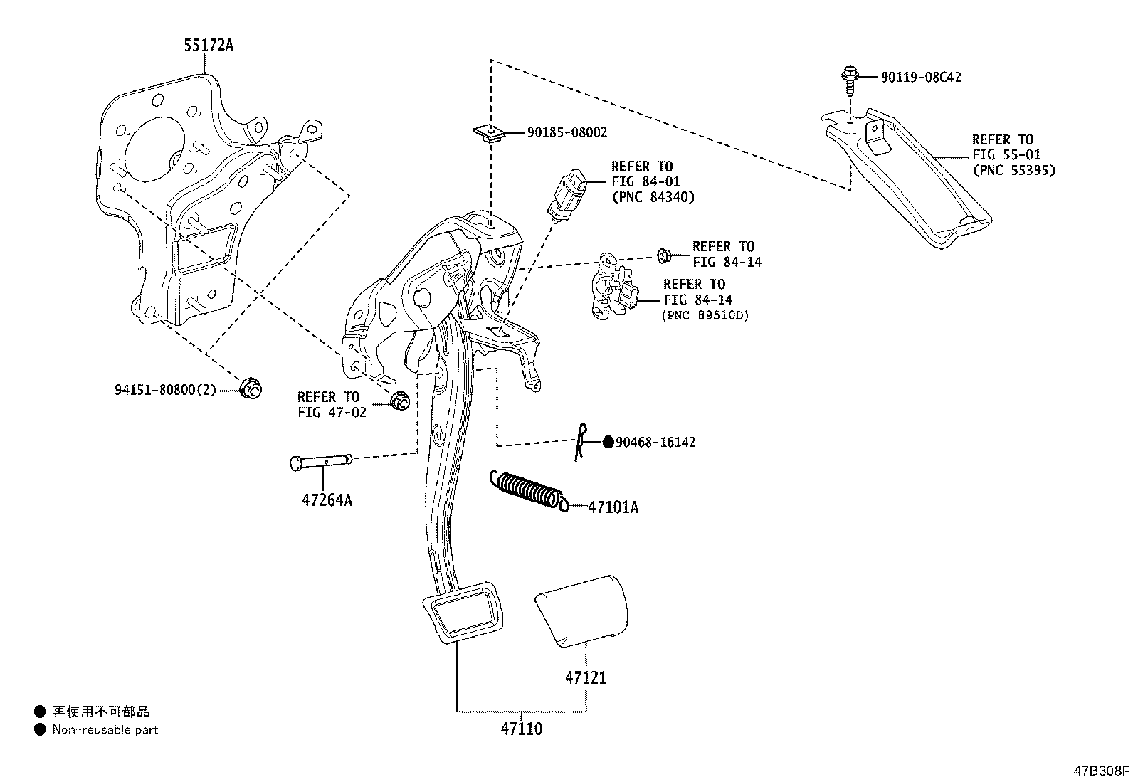 47110-76100 SUPPORT ASSY, BRAKE PEDAL product image