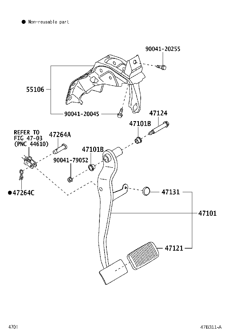 47110-BZ370 PEDAL SUB-ASSY, BRAKE product image