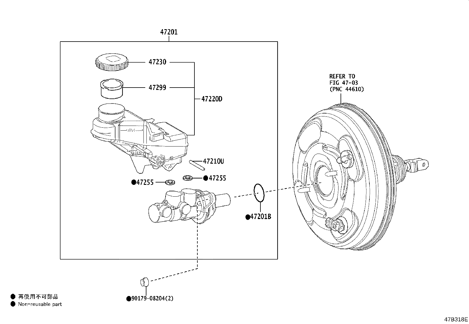 47220-76040 RESERVOIR ASSY, BRAKE MASTER CYLINDER product image