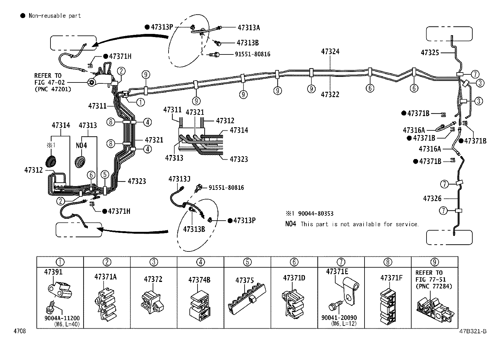 47311-BZ620 TUBE, FRONT BRAKE, NO.1 product image