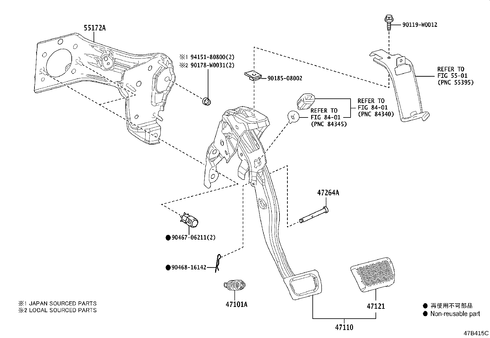 55172-02130 BASE, BRAKE PEDAL SUPPORT product image