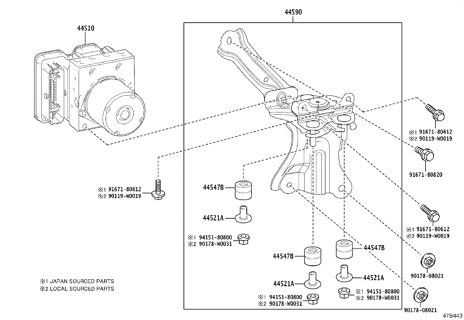 44590-02620 BRACKET ASSY, BRAKE ACTUATOR product image