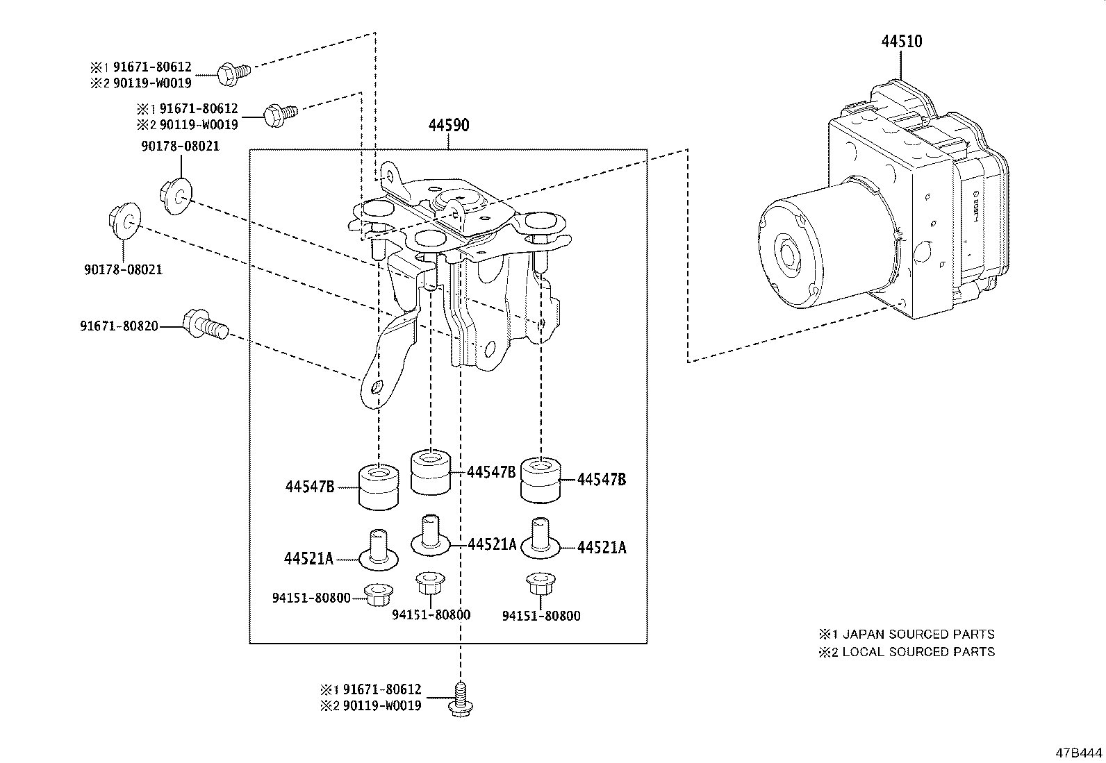 44590-02620 BRACKET ASSY, BRAKE ACTUATOR product image