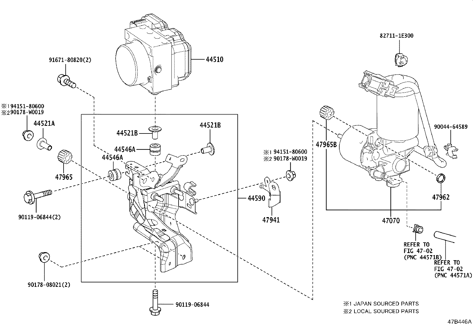 44590-02620 BRACKET ASSY, BRAKE ACTUATOR product image