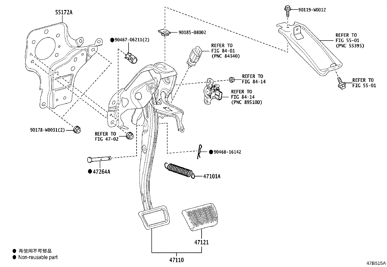 55172-02110 BASE, BRAKE PEDAL SUPPORT product image