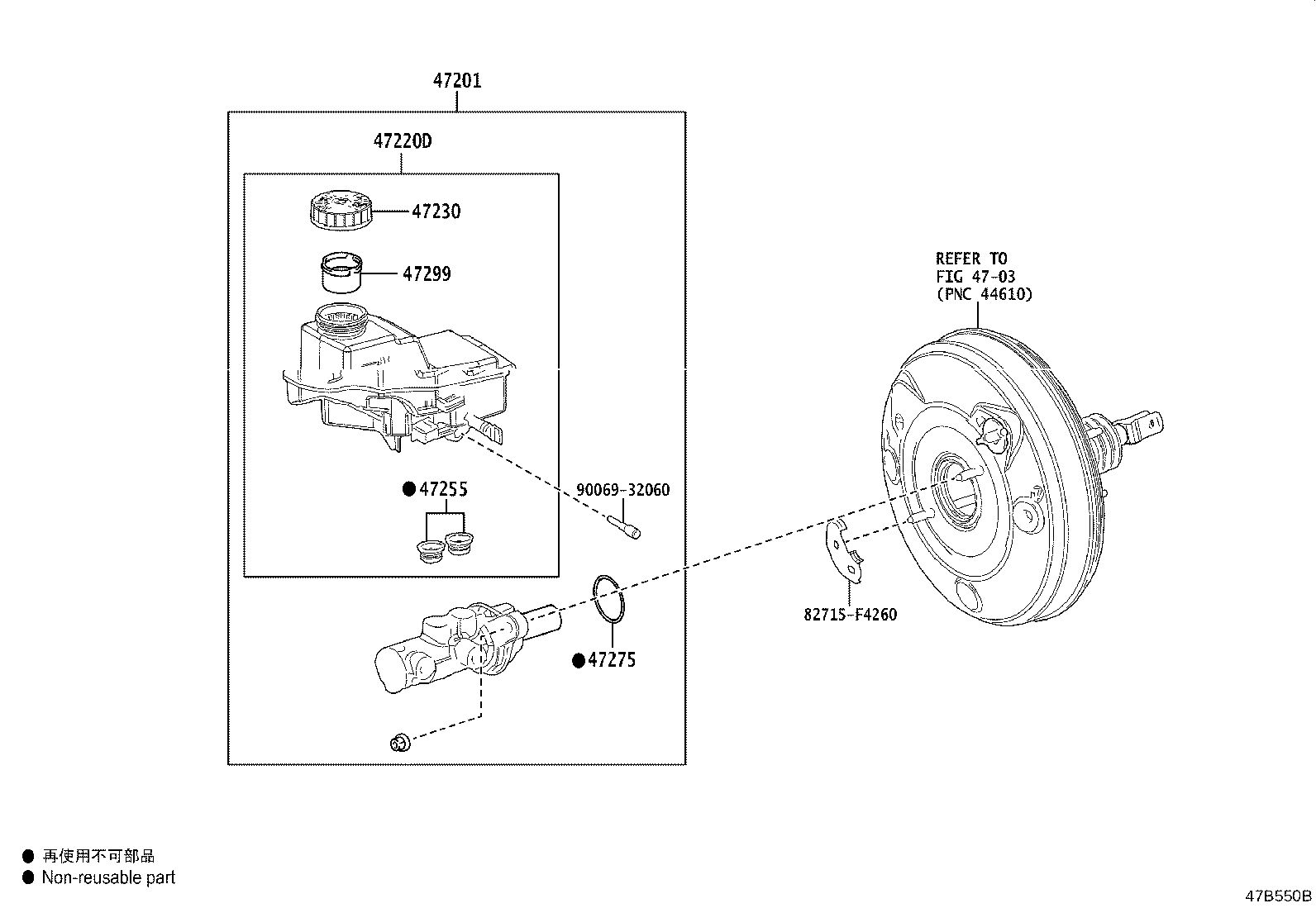 47210-02100 BRAKE BOOSTER ASSY, W/MASTER CYLINDER product image