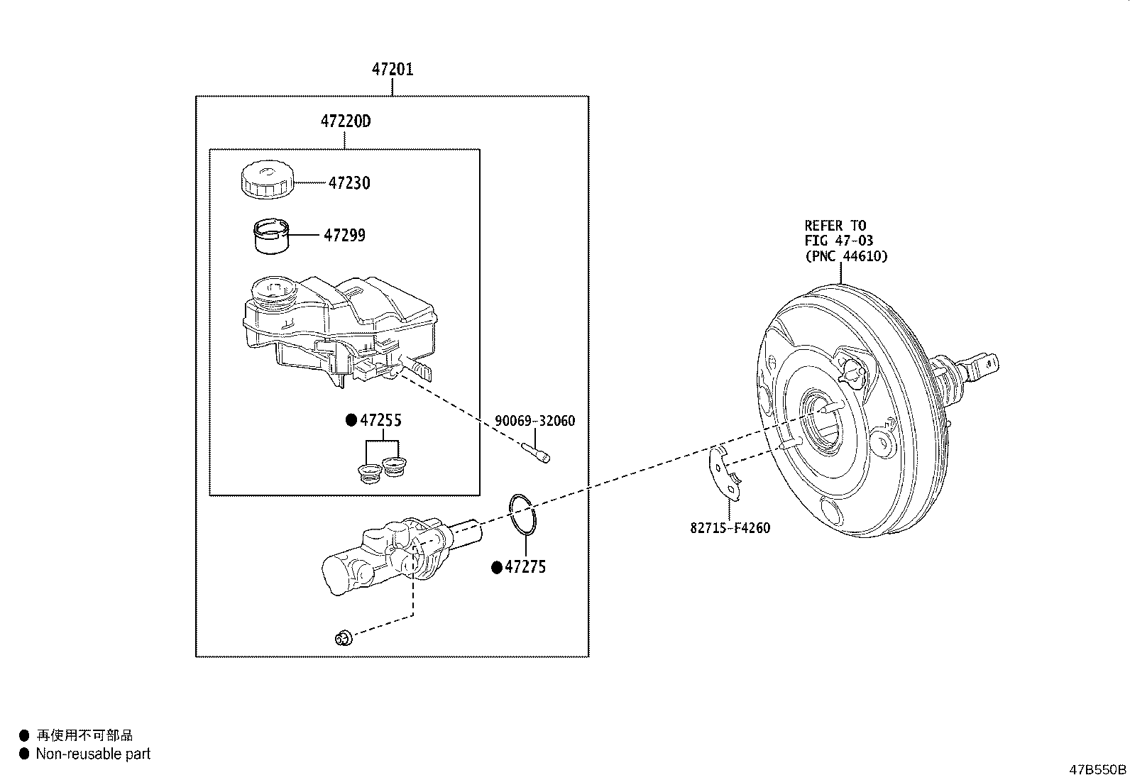 47210-02100 BRAKE BOOSTER ASSY, W/MASTER CYLINDER product image