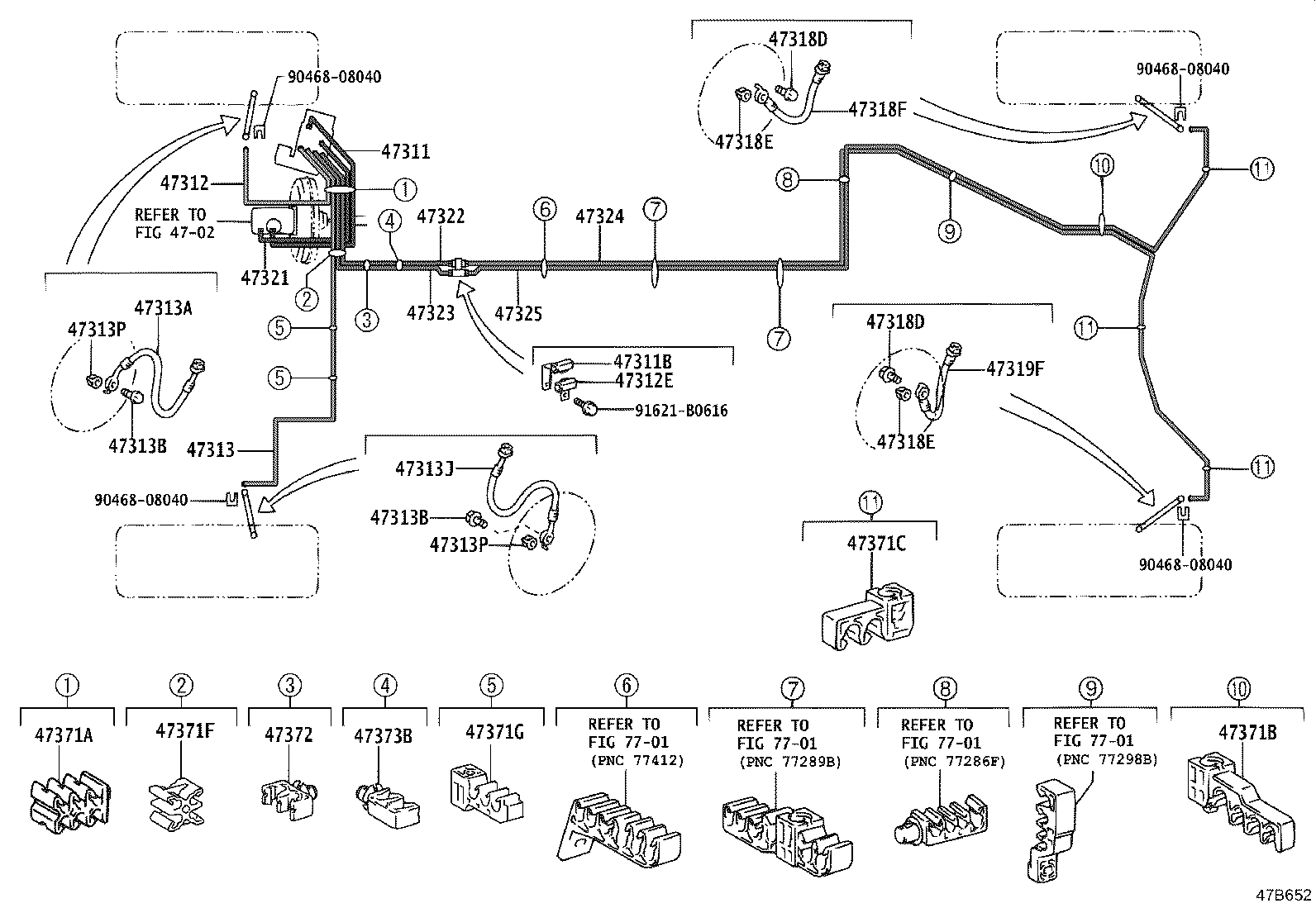 47313-53200 TUBE, FRONT BRAKE, NO.3 product image