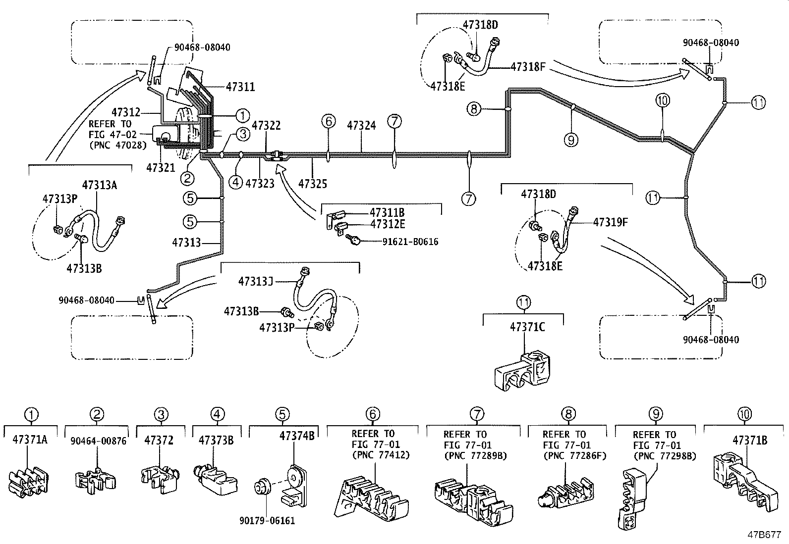 47313-30580 TUBE, FRONT BRAKE, NO.3 product image