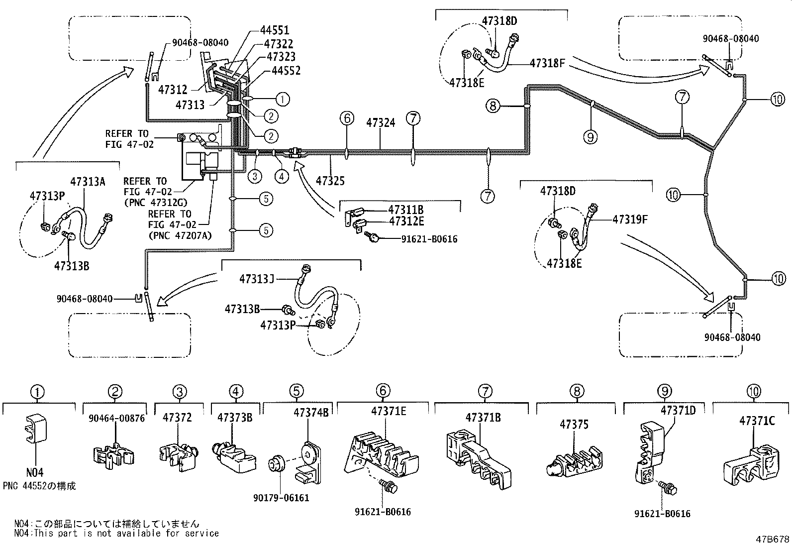 47313-30580 TUBE, FRONT BRAKE, NO.3 product image