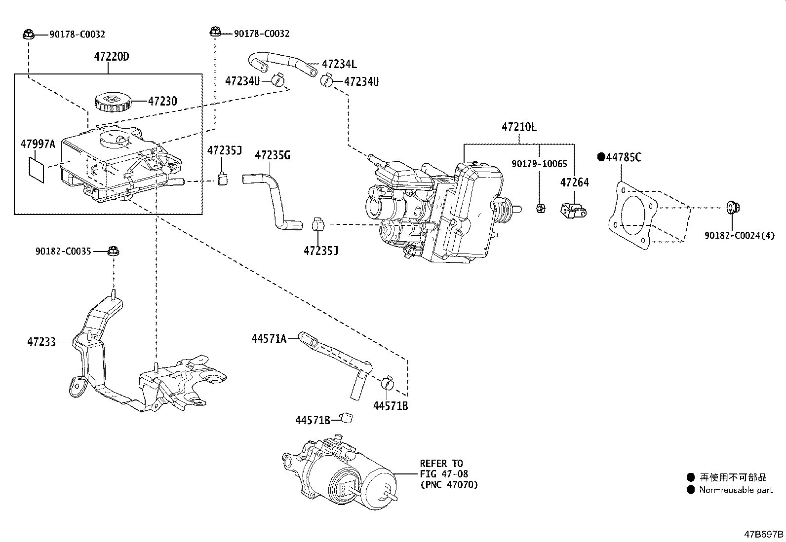 44571-02080 HOSE, BRAKE ACTUATOR, NO.1 product image