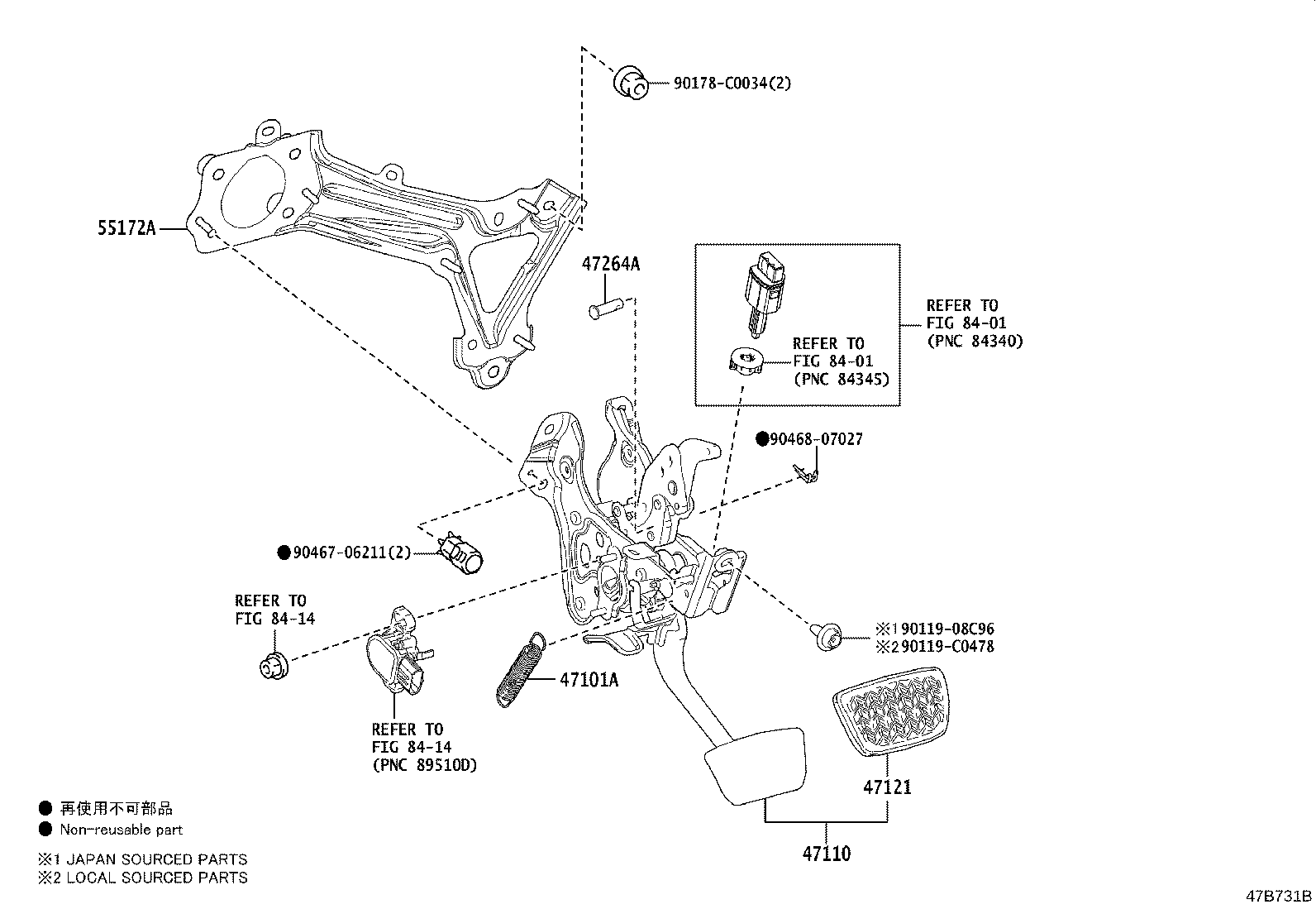 47110-07070 SUPPORT ASSY, BRAKE PEDAL product image