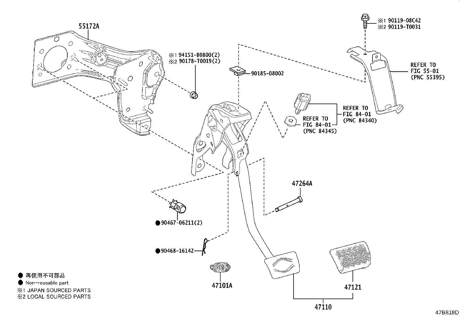 47110-02770 SUPPORT ASSY, BRAKE PEDAL product image