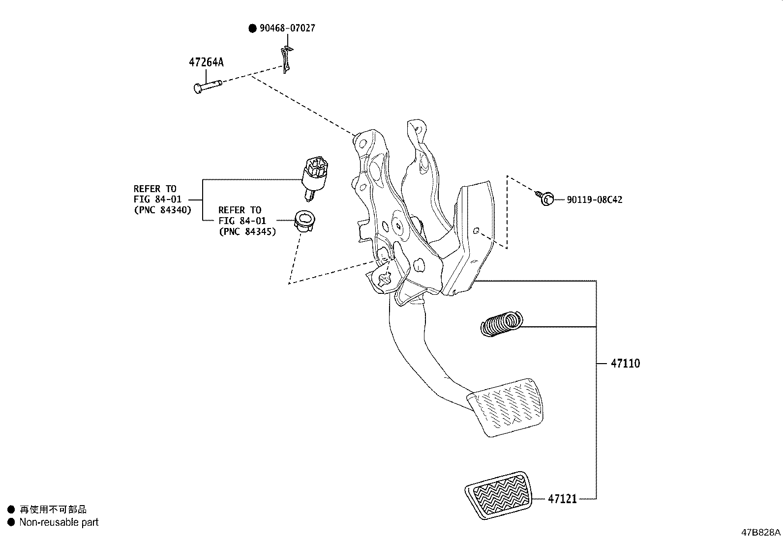 47110-58100 SUPPORT ASSY, BRAKE PEDAL product image