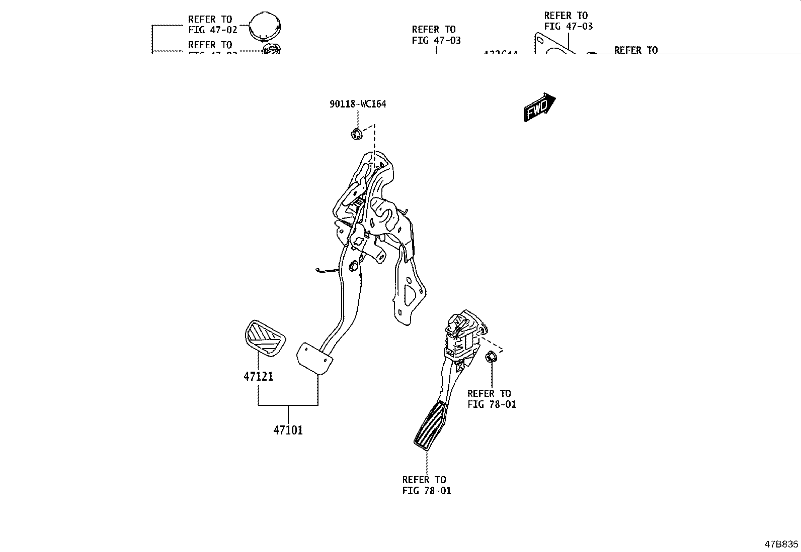 47110-WC002 PEDAL SUB-ASSY, BRAKE product image