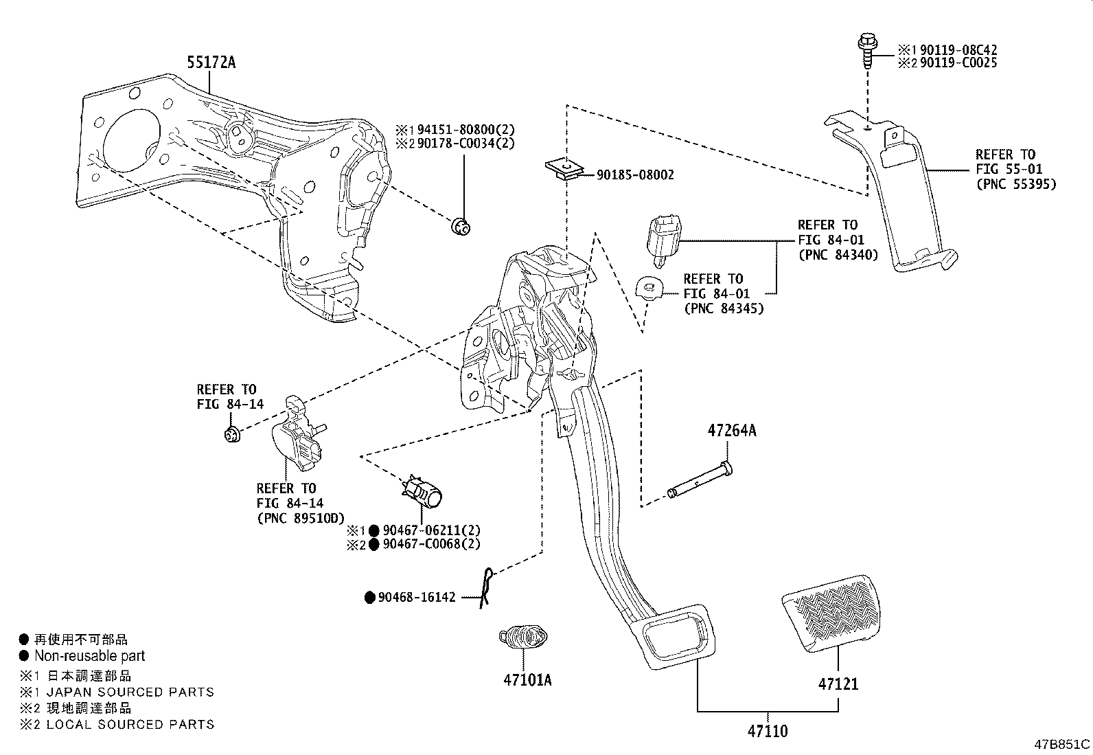 55172-02200 BASE, BRAKE PEDAL SUPPORT product image
