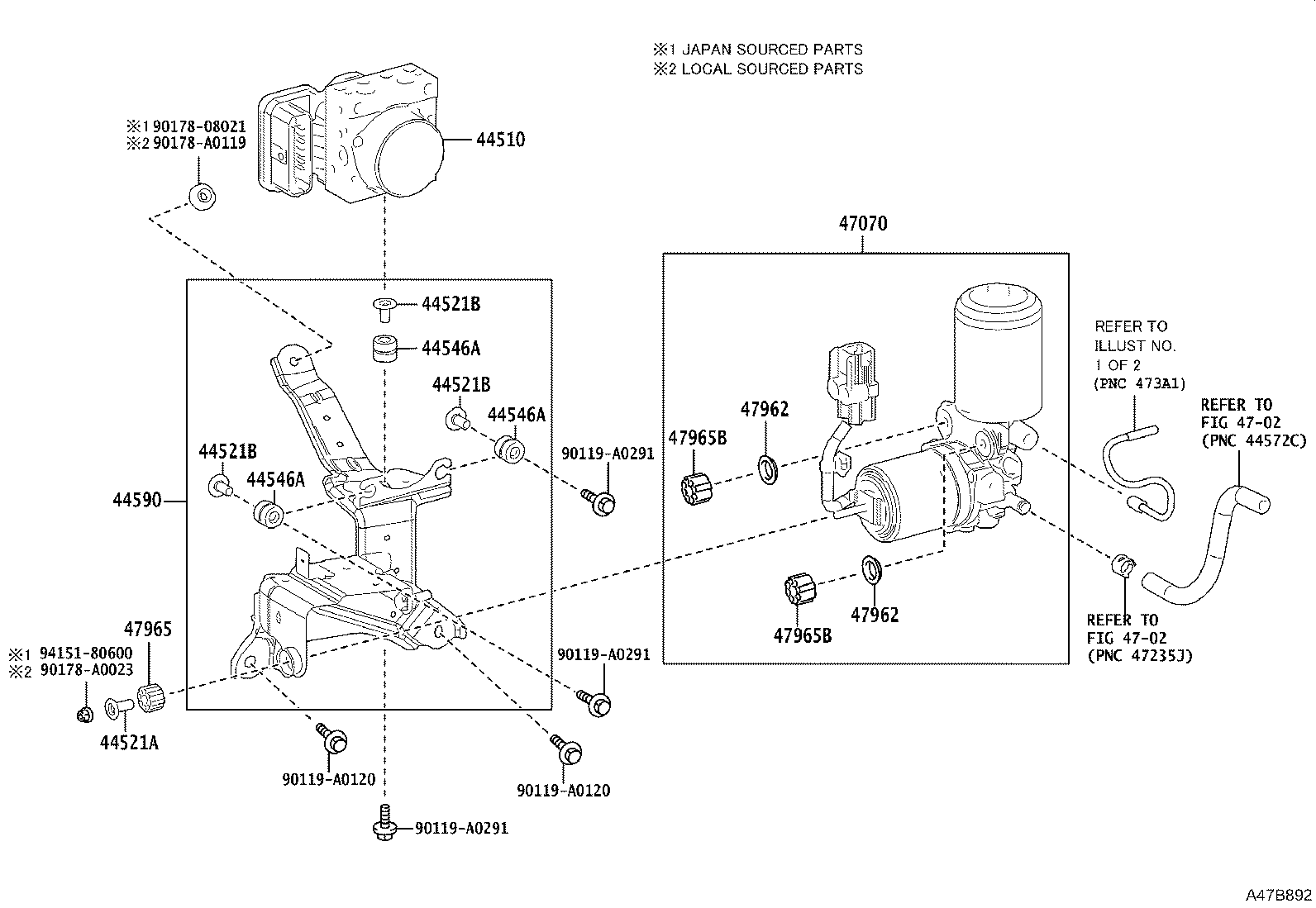 47321-07090 TUBE, REAR BRAKE, NO.1 product image