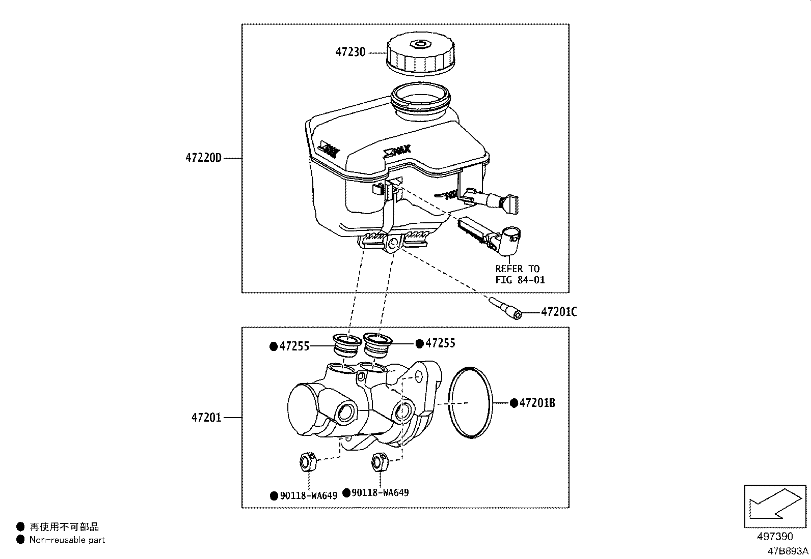Toyota 47230-WAA01 CAP ASSY, BRAKE MASTER CYLINDER RESERVOIR FILLER