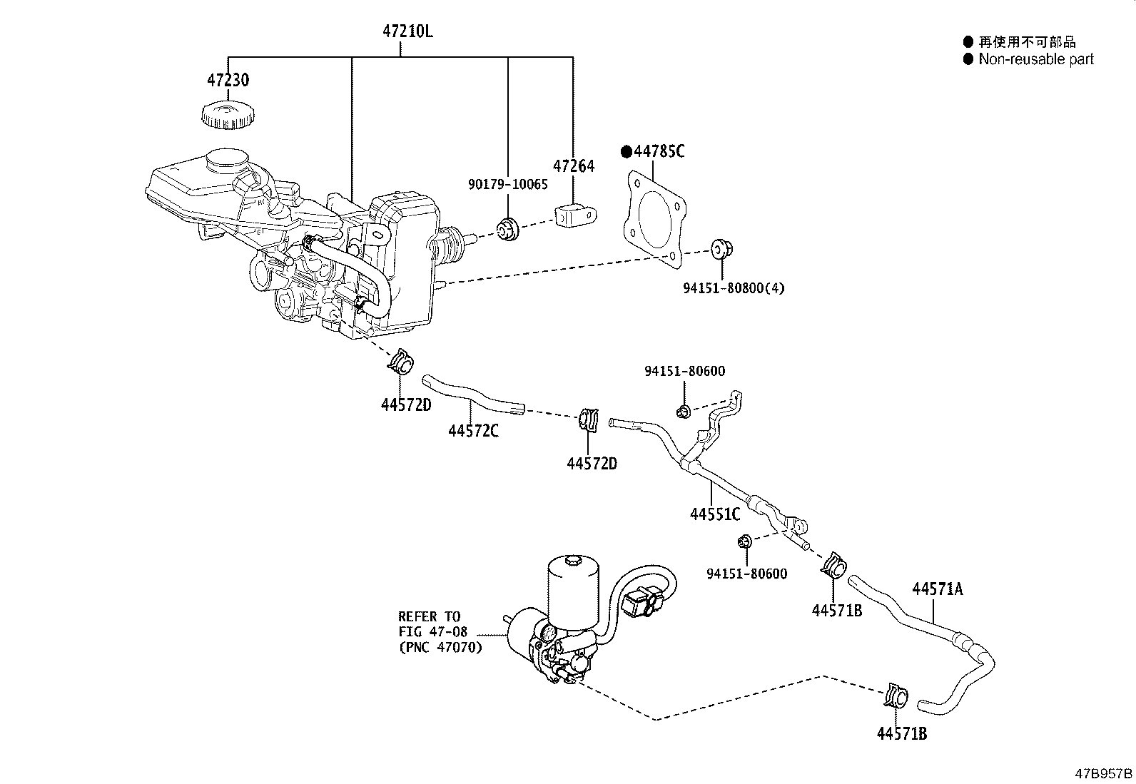 47050-12840 BRAKE BOOSTER ASSY, W/MASTER CYLINDER product image