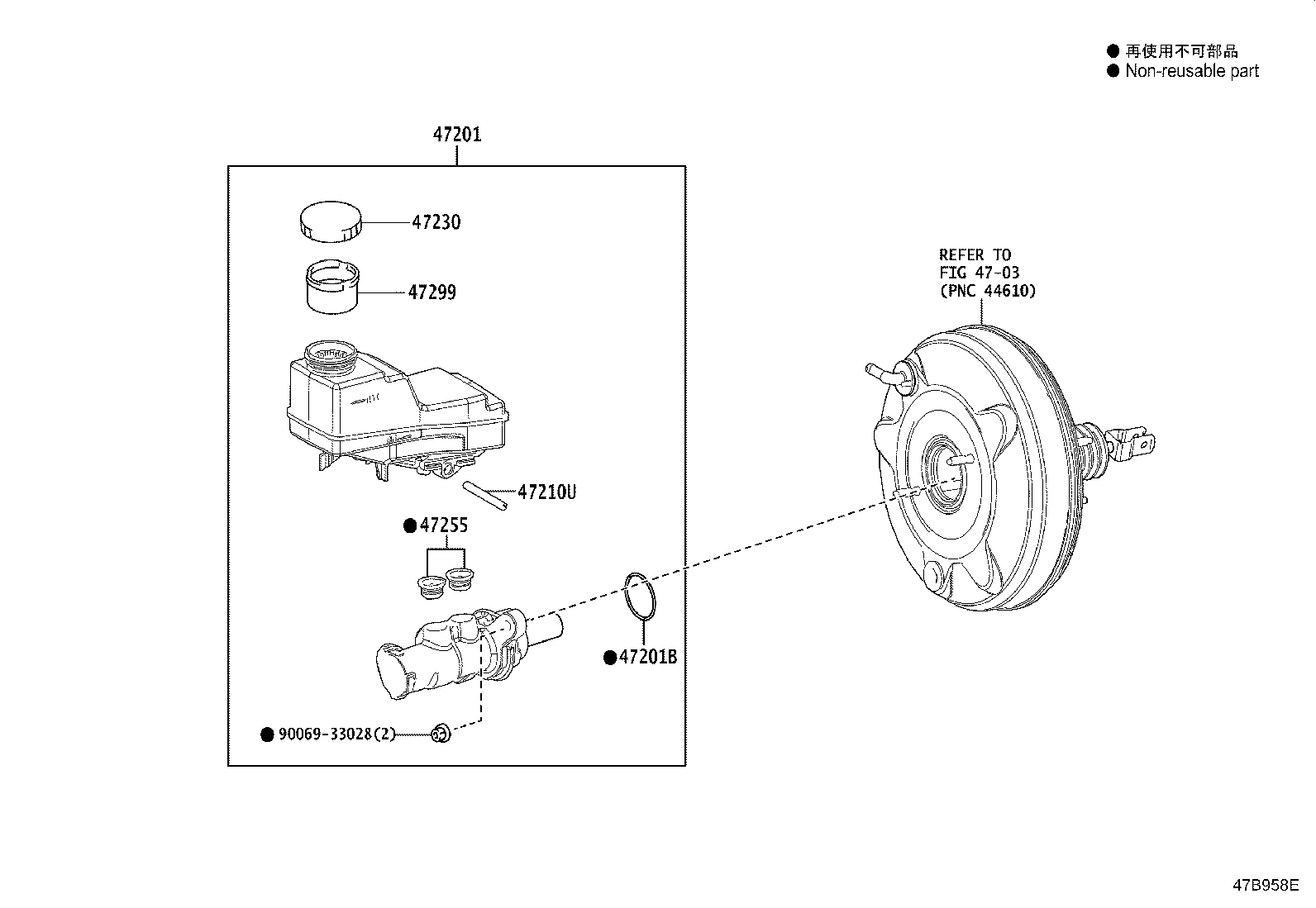 47050-12D40 BRAKE BOOSTER ASSY, W/MASTER CYLINDER product image