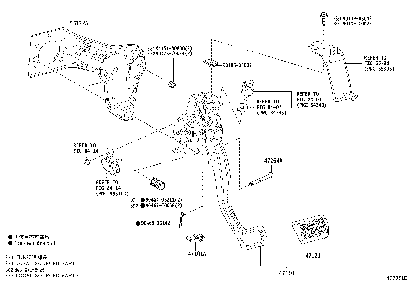 47110-02880 SUPPORT ASSY, BRAKE PEDAL product image