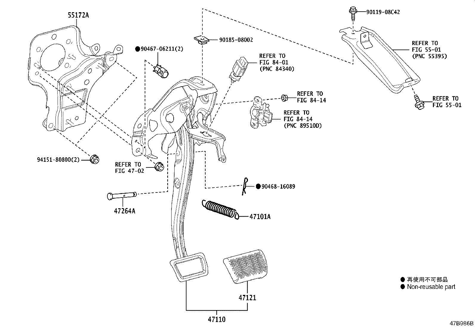 47110-12520 SUPPORT ASSY, BRAKE PEDAL product image
