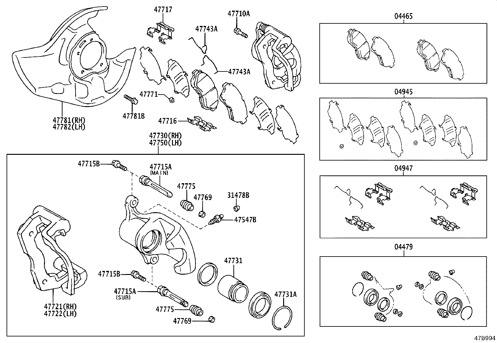04465-22310 PAD KIT, DISC BRAKE, FRONT product image