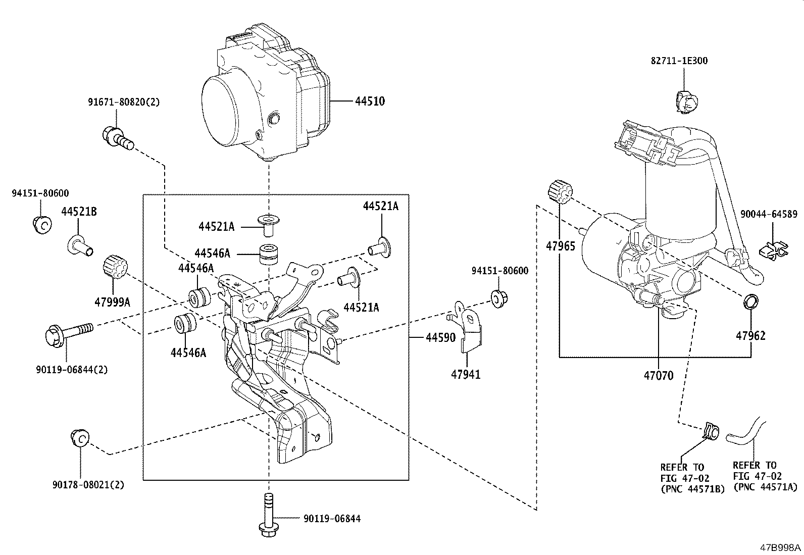 47351-12290 BRACKET, FLEXIBLE HOSE, NO.5 product image