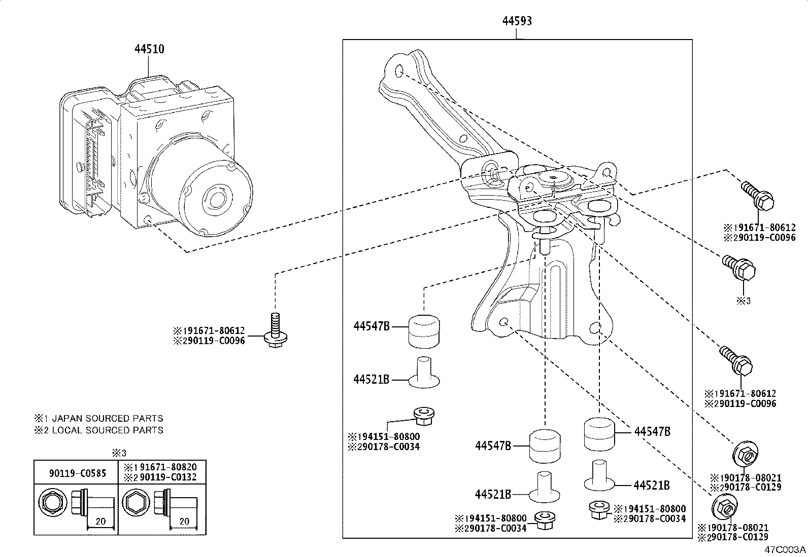 44590-02640 BRACKET, BRAKE ACTUATOR, NO.3 product image