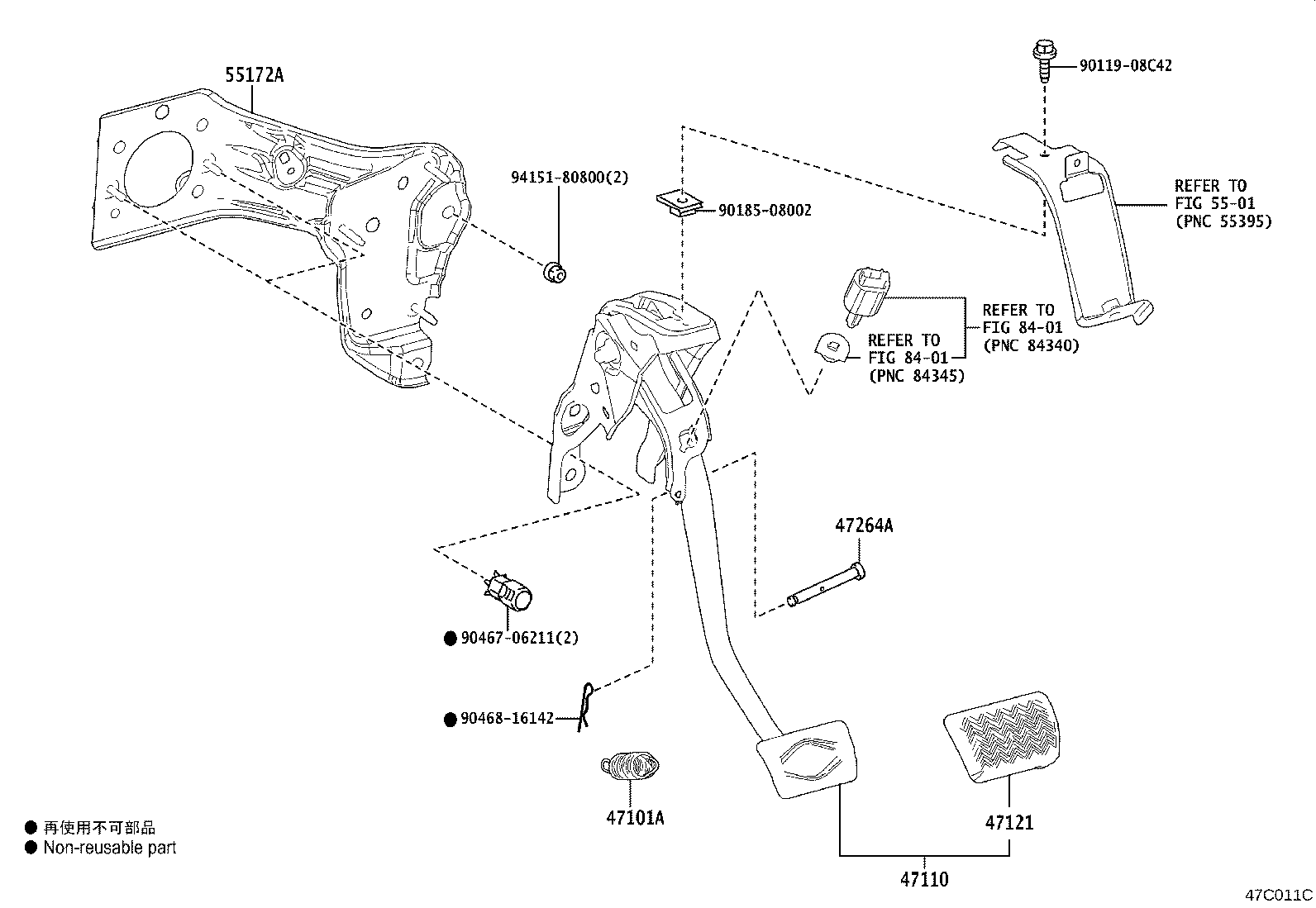 47110-02570 SUPPORT ASSY, BRAKE PEDAL product image