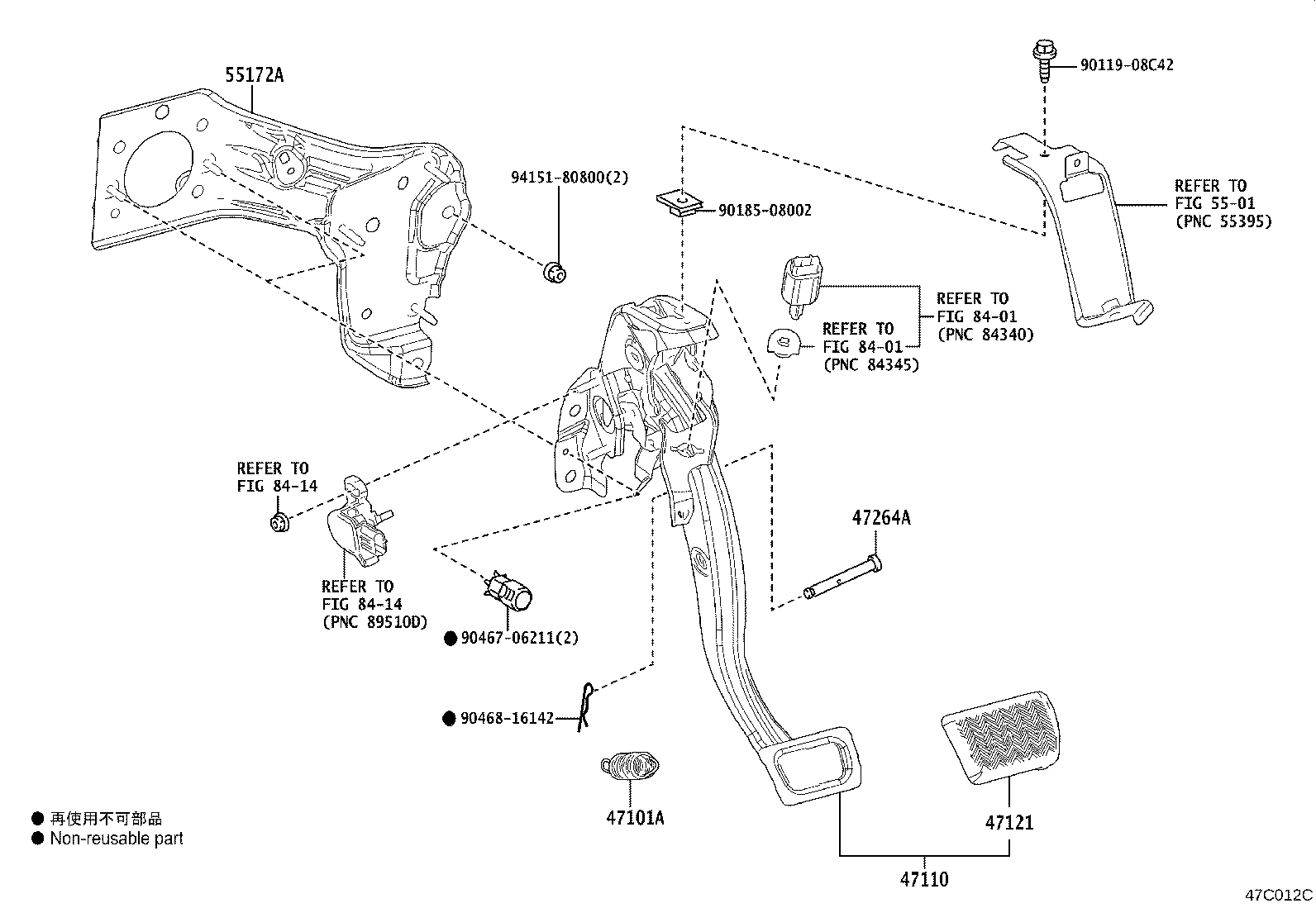 47110-02570 SUPPORT ASSY, BRAKE PEDAL product image