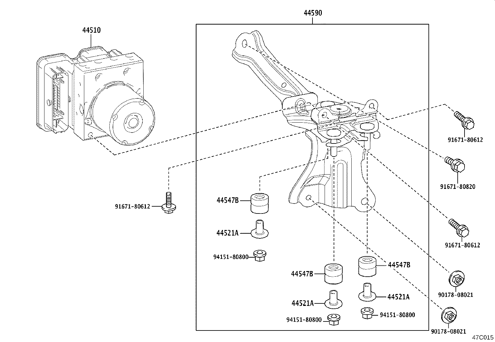 44590-02580 BRACKET ASSY, BRAKE ACTUATOR product image