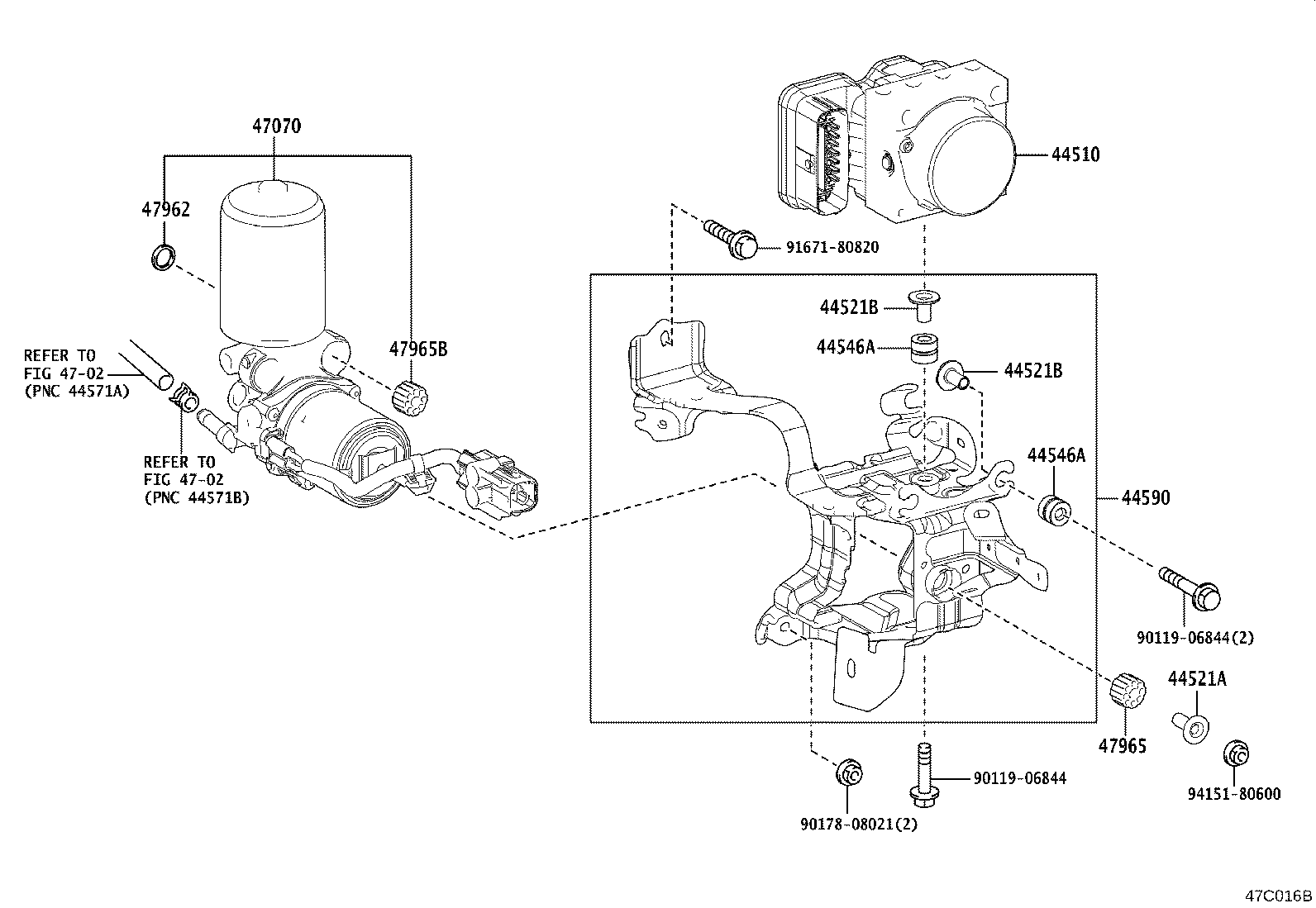 44590-02580 BRACKET ASSY, BRAKE ACTUATOR product image