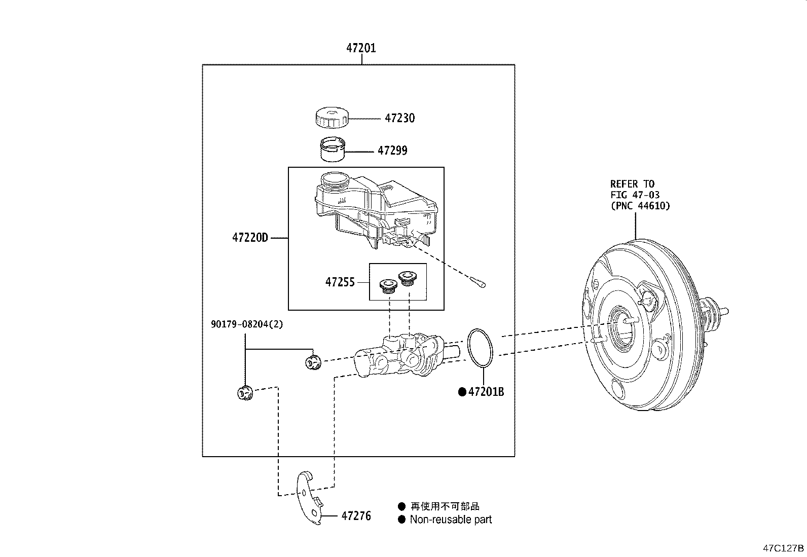 47050-10100 BRAKE BOOSTER ASSY, W/MASTER CYLINDER product image