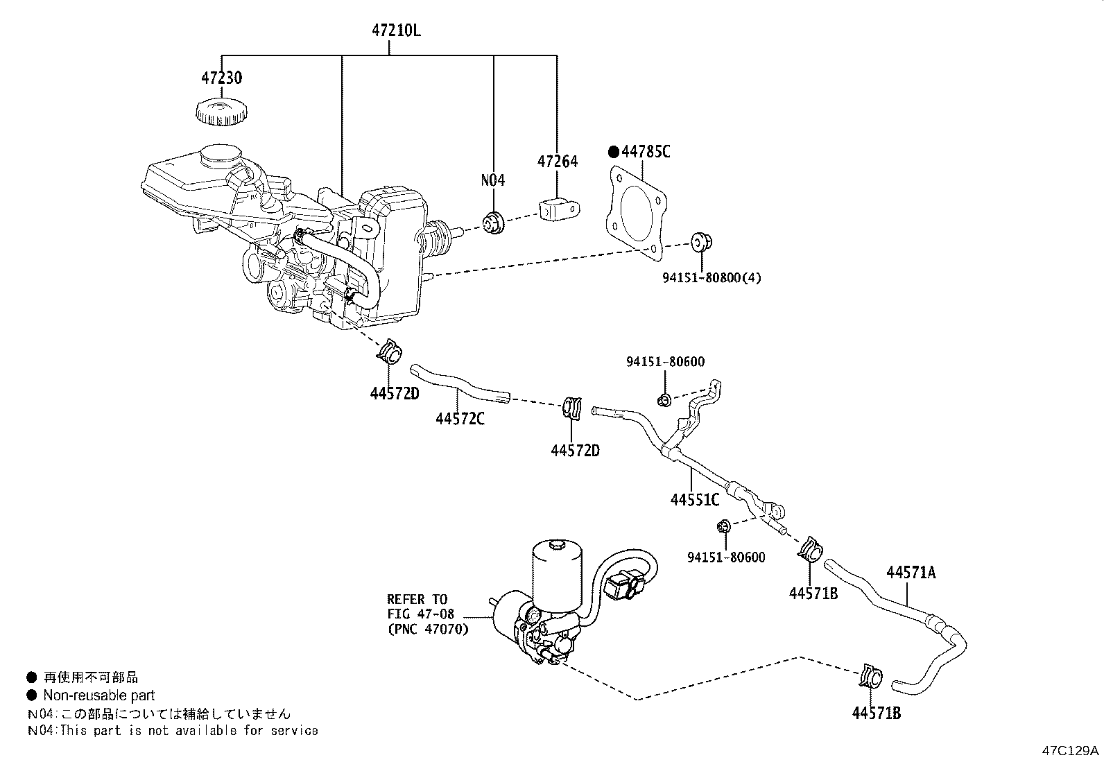 47201-10330 CYLINDER SUB-ASSY, BRAKE MASTER product image