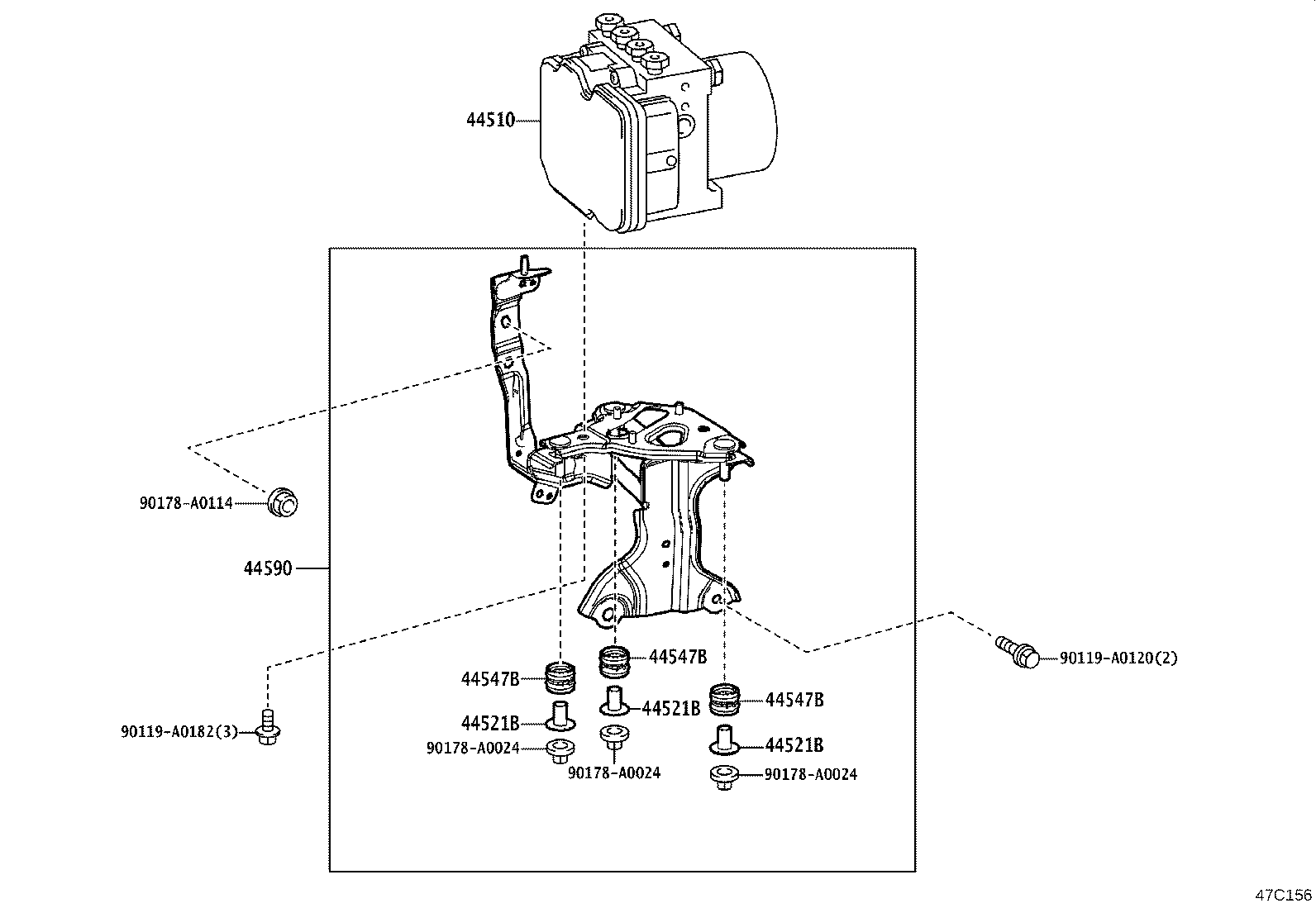 44590-48290 BRACKET ASSY, BRAKE ACTUATOR product image