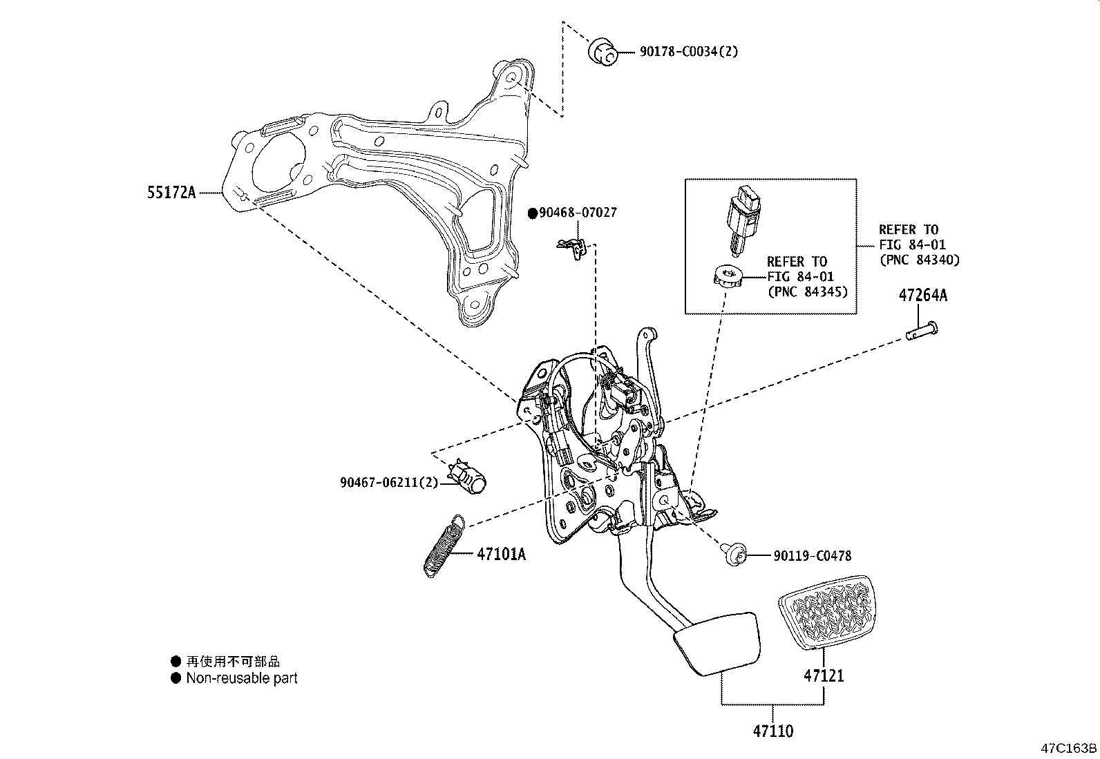 47110-0R140 SUPPORT ASSY, BRAKE PEDAL product image
