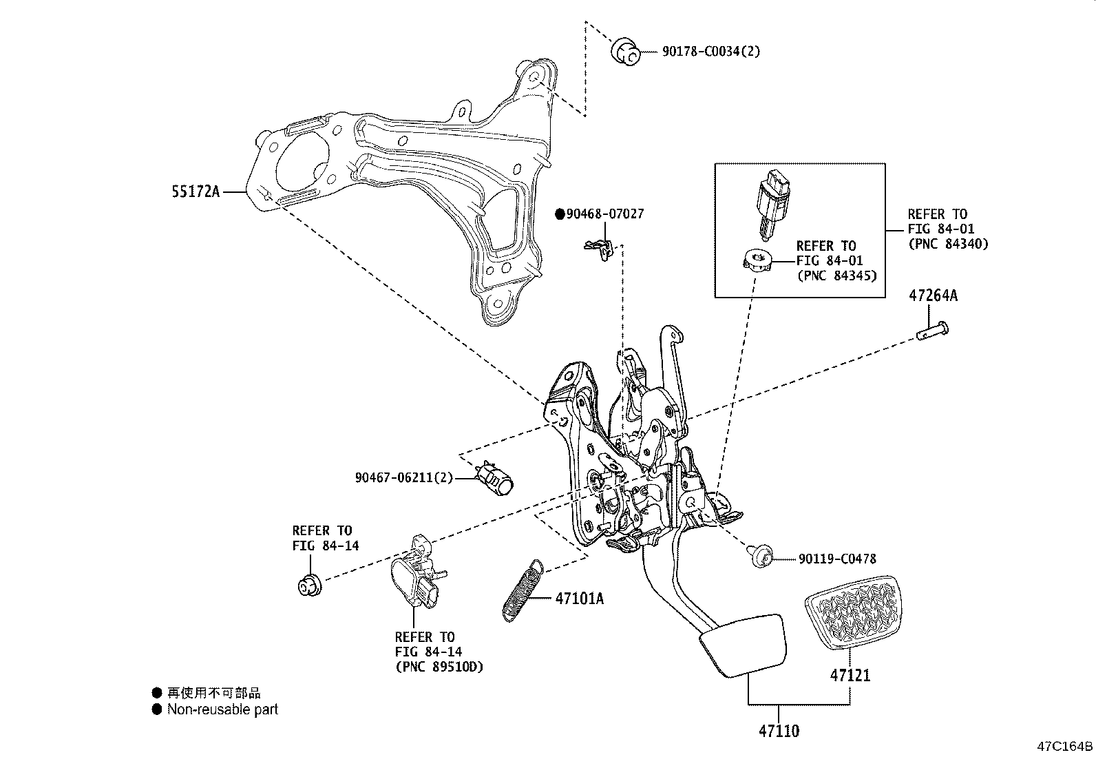 47110-0R140 SUPPORT ASSY, BRAKE PEDAL product image
